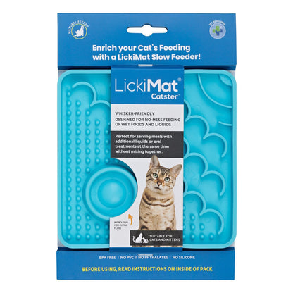 LICKIMAT® Catster Slow Feeder in turquoise, product package