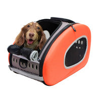 IBIYAYA EVA 4-in-1 Multifunctional Pet Backpack Carrier with Wheels - miniature dachshund not included.