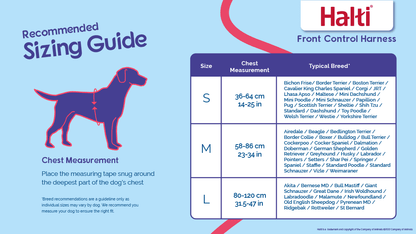 HALTI Front Control Harness size guide