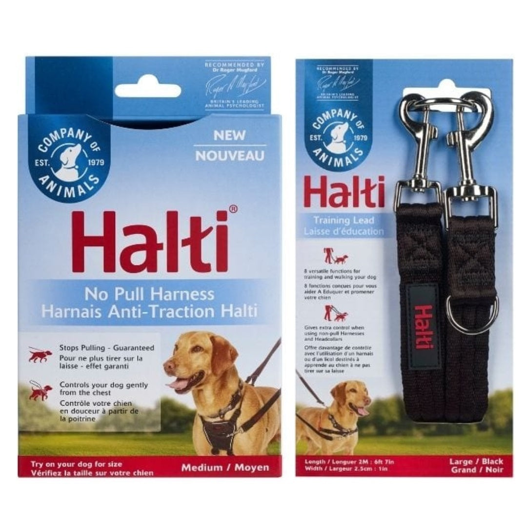 Halti No Pull Harness and Halti Training Lead product packages