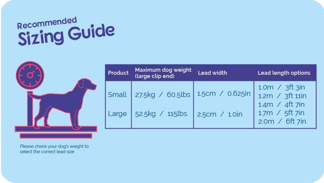 Halti Training Lead Size Guide