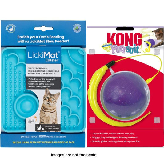 KONG Purrsuit Whirlwind + LickiMat Catster bundle - More Than Petz