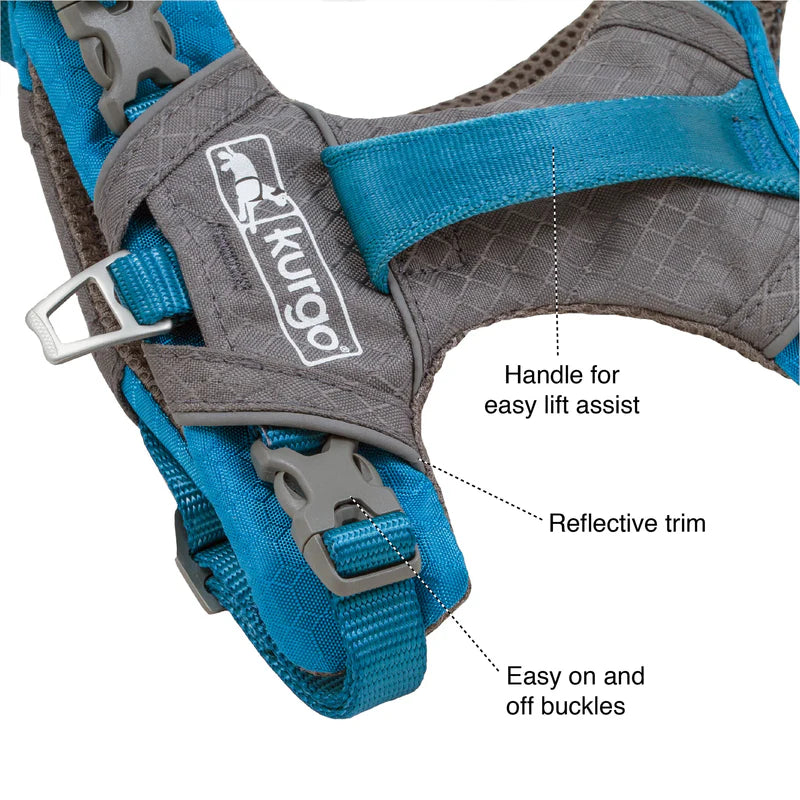 KURGO® Journey Air Dog Harness featuring handle for easy lift assist , reflective trim and easy on-off buckles