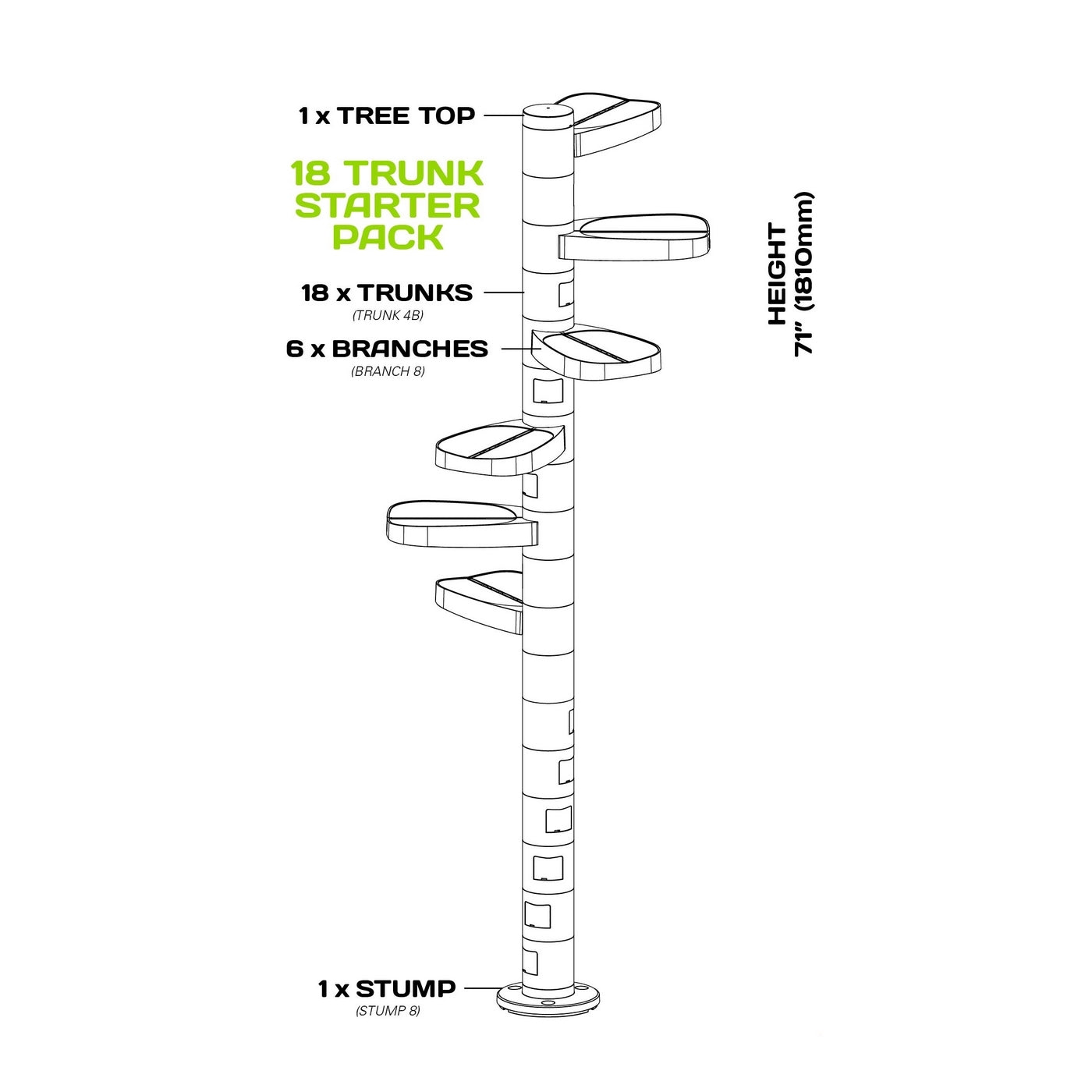 MONKEE TREE® The Scalable Cat Tree 18 Trunk Starter Pack