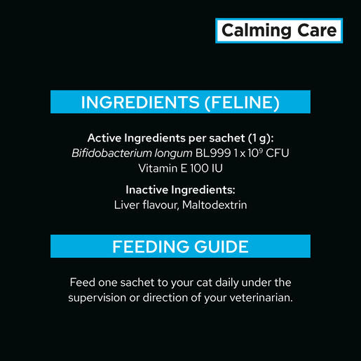 PURINA PRO PLAN VETERINARY SUPPLEMENTS - Calming Care Feline ingredients and feeding guide