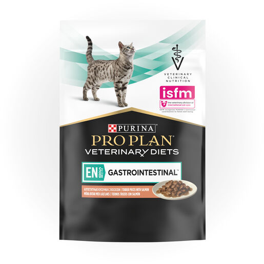 PURINA PRO PLAN VETERINARY DIETS - EN Gastrointestinal Tender Pieces with Salmon Feline Pouches Formula 