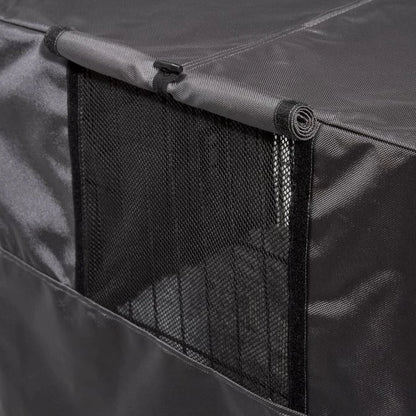 Snooza Crate Cover in dark grey, featuring window open