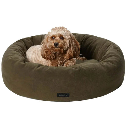 SNOOZA Self Warming Polar Fleece Cuddler in Olive featuring a Cavoodle