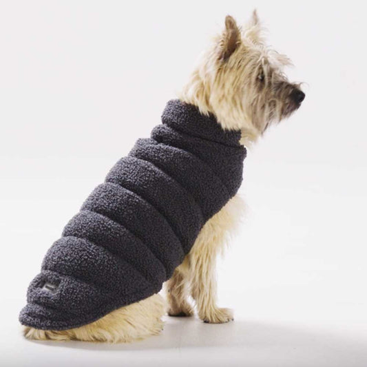 Snooza Wear - Boucle Teddy Puffer Dog Jacket in Charcoal