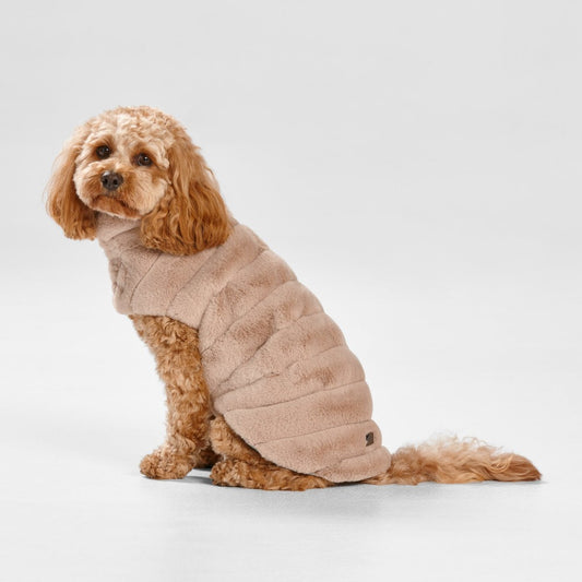 SNOOZA Wear Cut Faux Fur Dog Coat