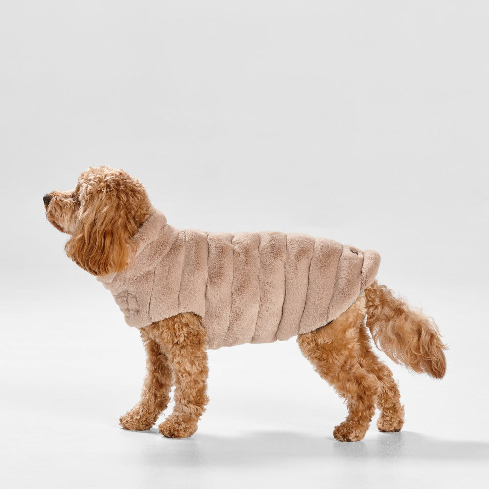 SNOOZA Wear Cut Faux Fur Dog Coat