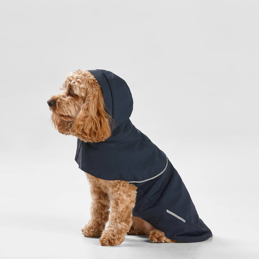 Snooza Wear Ripstop Dog Raincoat with Hood in Navy