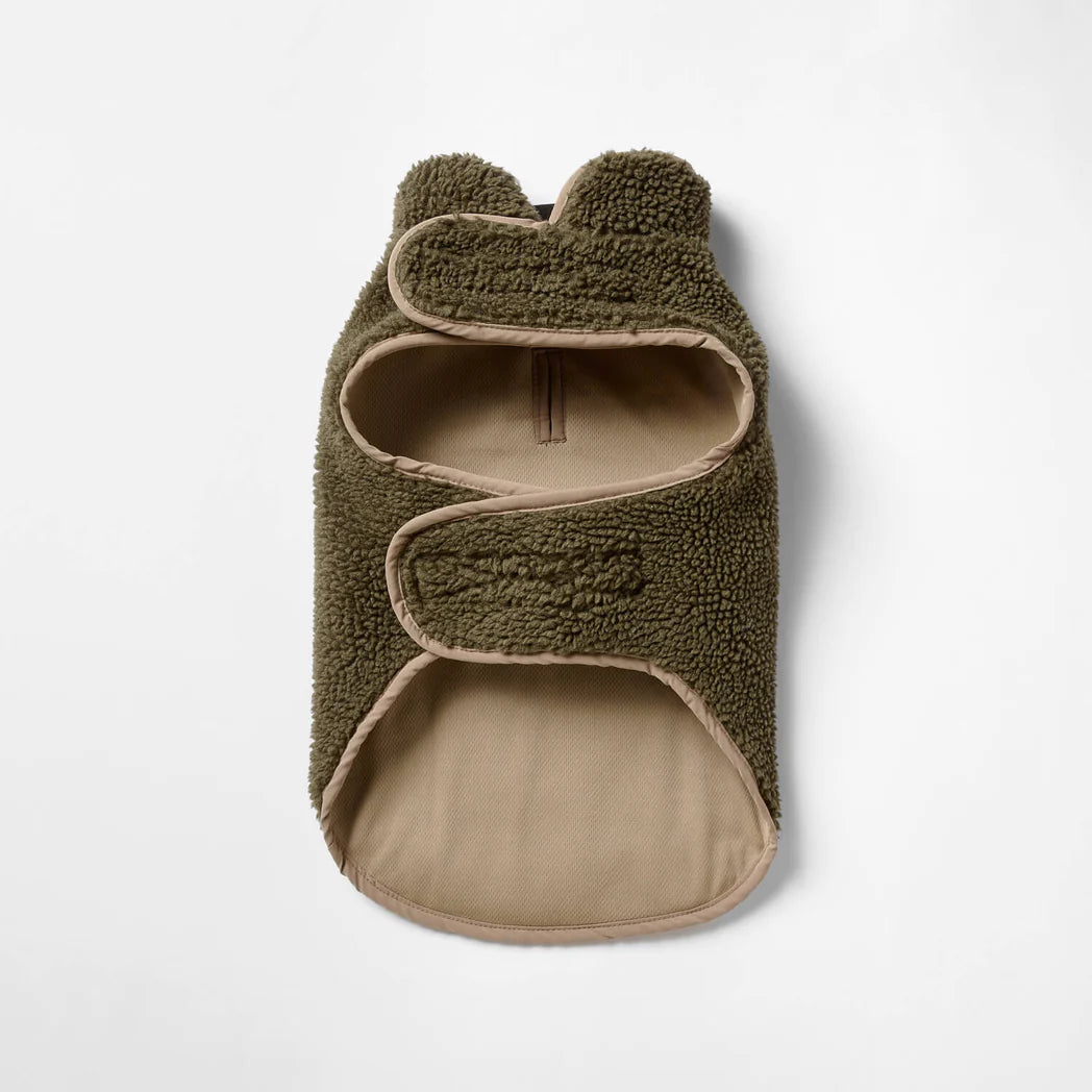 SNOOZA Wear Teddy Dog Coat with Pocket in Khaki/Fawn