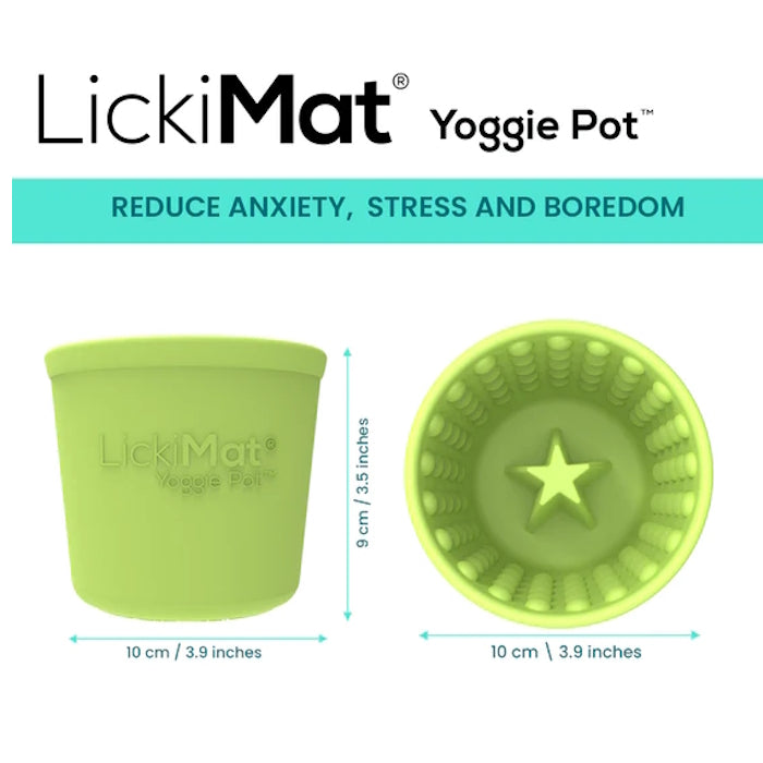 LICKIMAT Yoggie Pot Slow Feeder Dog Bowl dimensions