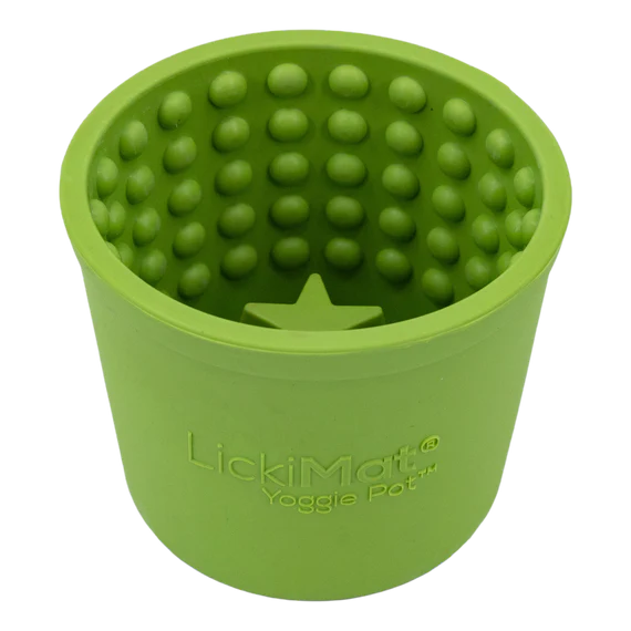 LICKIMAT® Yoggie Pot Slow Feeder Dog Bowl in green