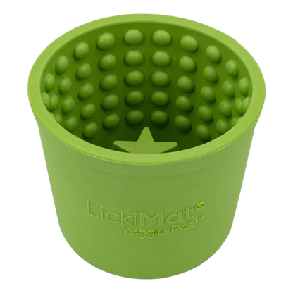 LICKIMAT® Yoggie Pot Slow Feeder Dog Bowl in green