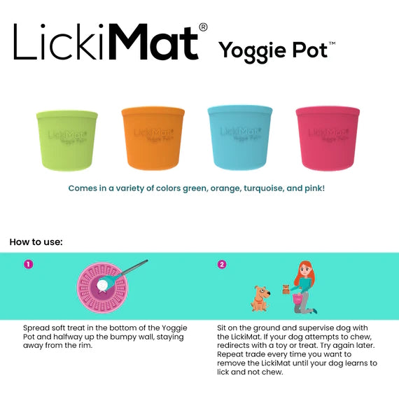 How to use the LICKIMAT® Yoggie Pot Slow Feeder Dog Bowl