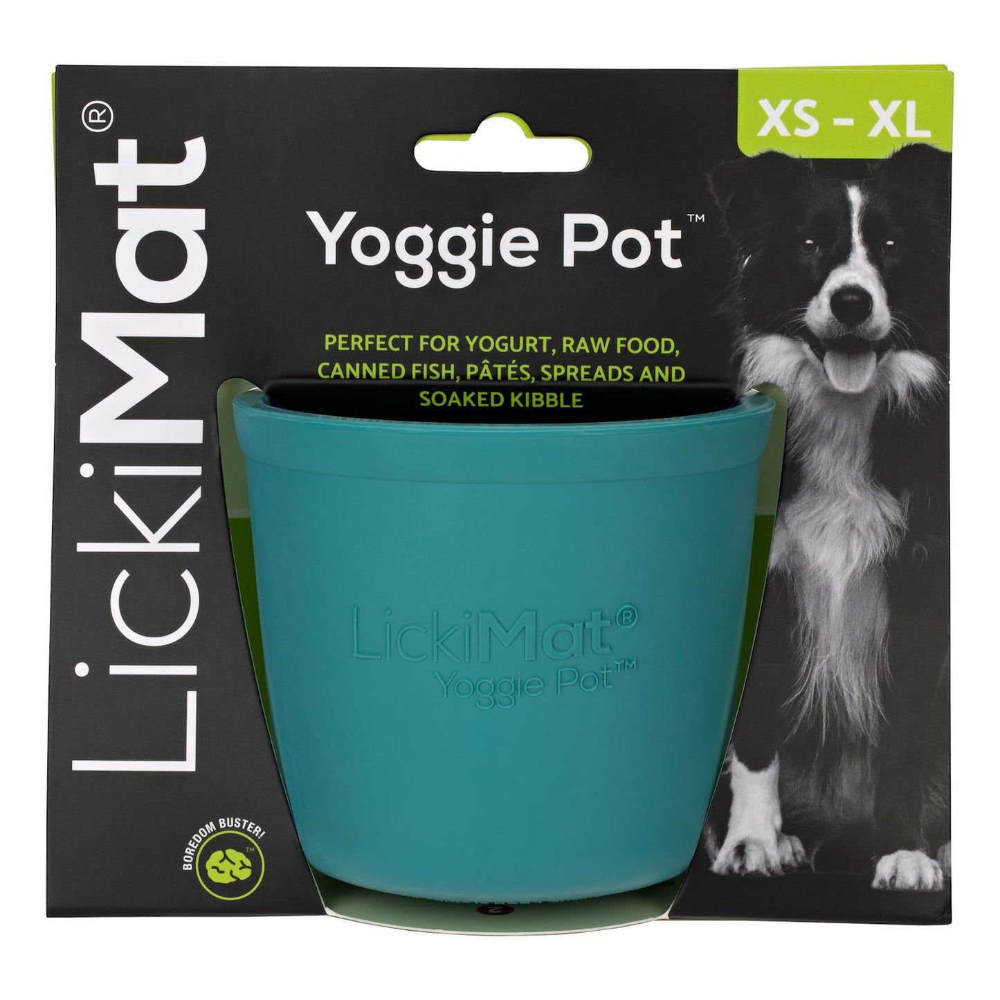 LICKIMAT Yoggie Pot Slow Feeder Dog Bowl, product package