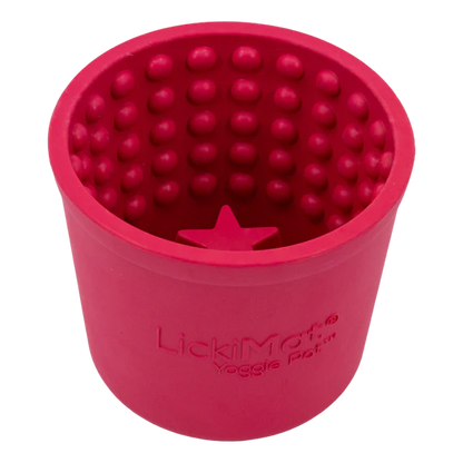 LICKIMAT® Yoggie Pot Slow Feeder Dog Bowl in red