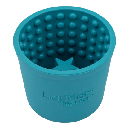 LICKIMAT® Yoggie Pot Slow Feeder Dog Bowl in turquoise