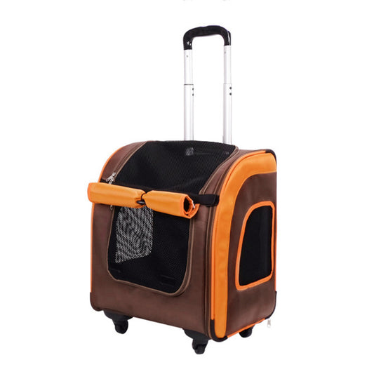 IBIYAYA Liso Parallel Transport Pet Trolley in Brown & Orange